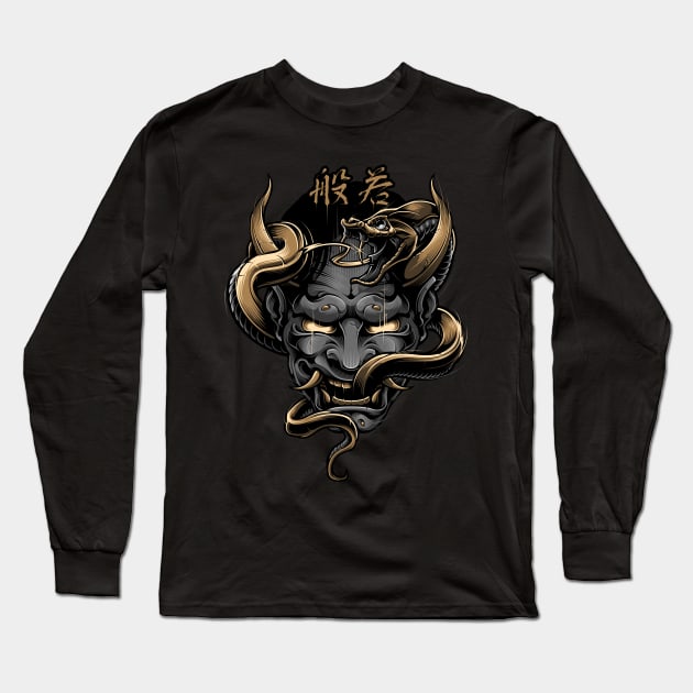 Hannya ( Gold Version ) Long Sleeve T-Shirt by BlackoutBrother